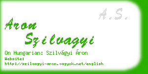 aron szilvagyi business card